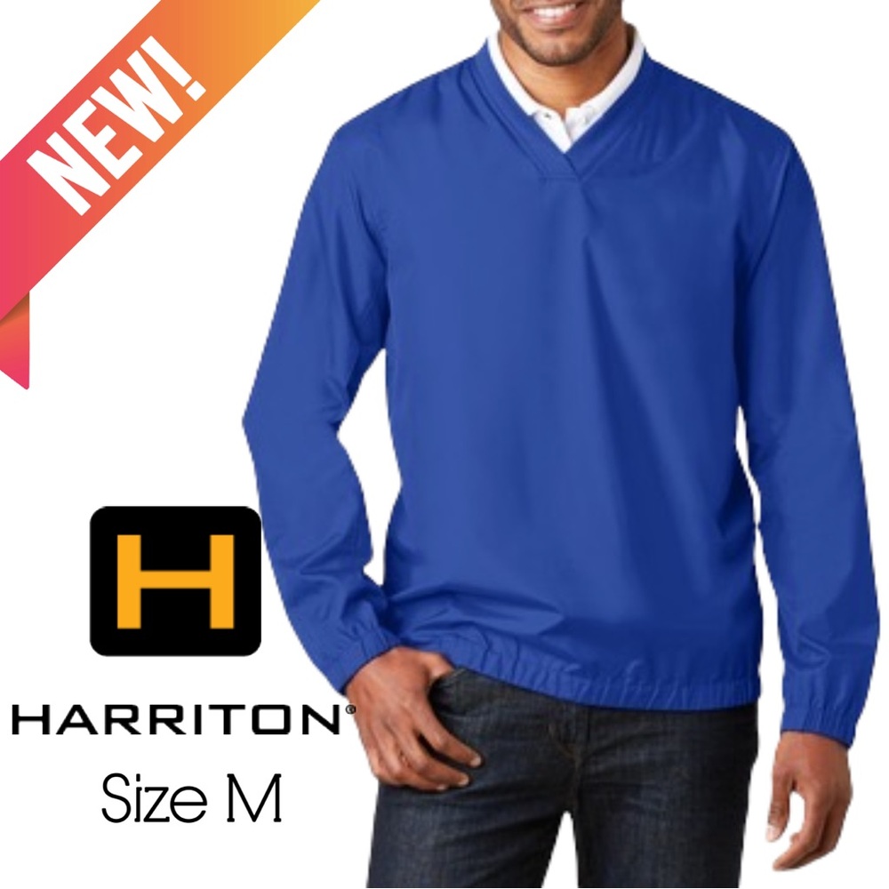 Harriton Athletic V-Neck Pullover Jacket Windshirt - Picture 16 of 16
